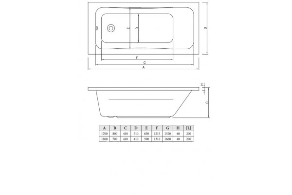 Акриловая ванна C-Bath Muse CBQ011002 180x70 прямоугольная, с антискользящим покрытием