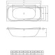 Акриловая ванна C-Bath Kronos CBQ013001 180x80 прямоугольная, с антискользящим покрытием