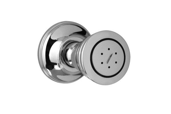 CARIMALI SFERICO Наружняя форсунка c COLONIAL розетка Ø60 mm 2 гидромассажные форсунки c 90% SнаP. хром 24950-CR