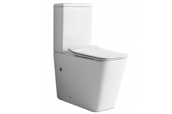 Унитаз компакт CeramaLux NS-2170 с бачком и сиденьем Микролифт, белый, антивсплеск, 37x63 см