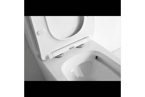Унитаз компакт CeramaLux NS-2170 с бачком и сиденьем Микролифт, белый, антивсплеск, 37x63 см