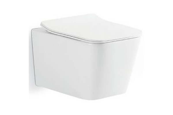 Унитаз CeramaLux NS5170 подвесной с сиденьем Микролифт, белый, антивсплеск, 36x51.5 см