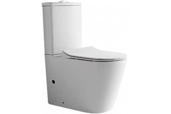 Унитаз компакт CeramaLux NS-2178 с бачком и сиденьем Микролифт, белый, овальный, 37x63 см