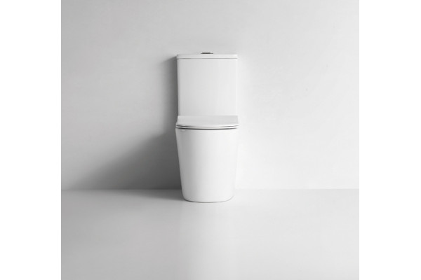 Унитаз компакт CeramaLux NS-2178 с бачком и сиденьем Микролифт, белый, овальный, 37x63 см