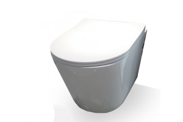 Унитаз CeramaLux NS-5178 подвесной Белый с сиденьем Микролифт, белый, овальный, 36x52 см