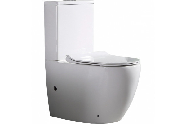 Унитаз компакт CeramaLux NS-2176 с бачком и сиденьем Микролифт, белый, овальный, 38x67 см