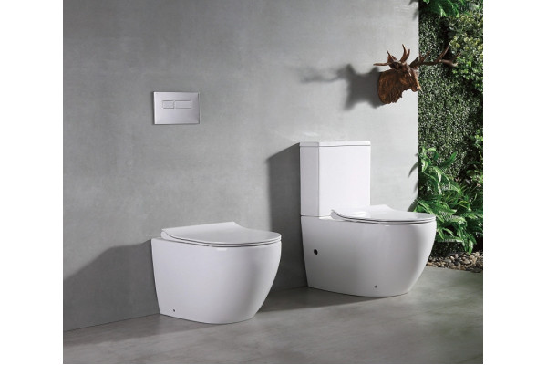 Унитаз компакт CeramaLux NS-2176 с бачком и сиденьем Микролифт, белый, овальный, 38x67 см