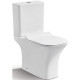 Унитаз компакт CeramaLux 1215-P с бачком и сиденьем Микролифт, белый, антивсплеск, 34x65 см