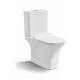 Унитаз компакт CeramaLux 1215-P с бачком и сиденьем Микролифт, белый, антивсплеск, 34x65 см