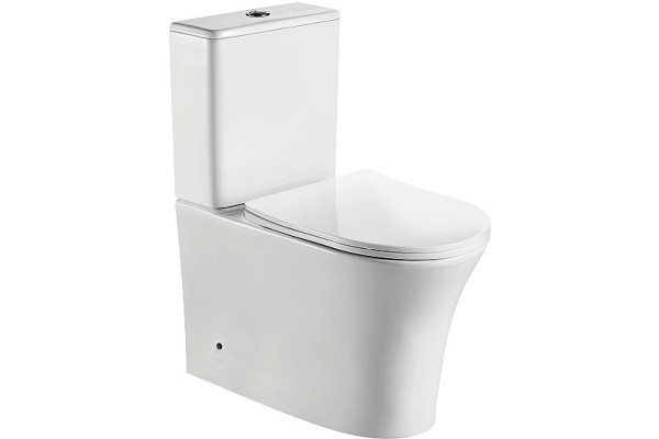 Унитаз компакт CeramaLux 1219A с бачком и сиденьем Микролифт, белый, овальный, 36x62 см