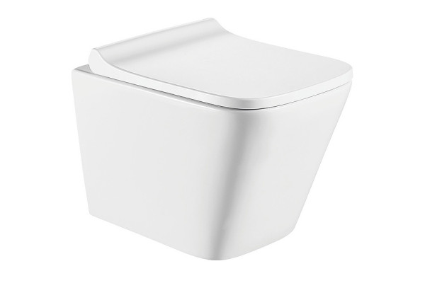 Унитаз CeramaLux 5171 подвесной с сиденьем Микролифт, белый, овальный, 34x49 см