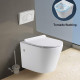 Унитаз CeramaLux B2330 подвесной с сиденьем Микролифт, белый, овальный, 36x48 см