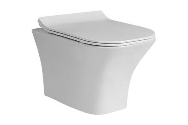 Унитаз CeramaLux 2615Е подвесной с сиденьем Микролифт, белый, антивсплеск, 34x48 см