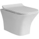 Унитаз CeramaLux 2615Е подвесной с сиденьем Микролифт, белый, антивсплеск, 34x48 см