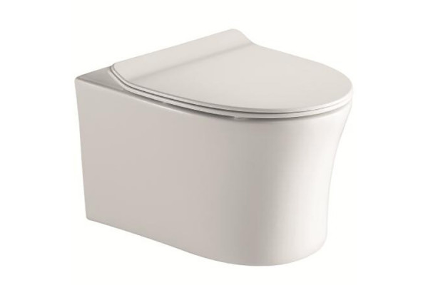 Унитаз CeramaLux B2347 подвесной с сиденьем Микролифт, белый, овальный, 35x52 см