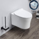 Унитаз CeramaLux B2347 подвесной с сиденьем Микролифт, белый, овальный, 35x52 см