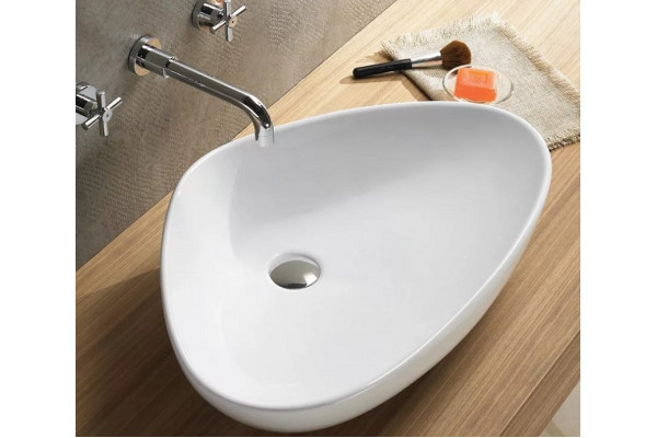 Раковина-чаша CeramaLux 59 7472B Белая угловая, цвет белый, на столешницу