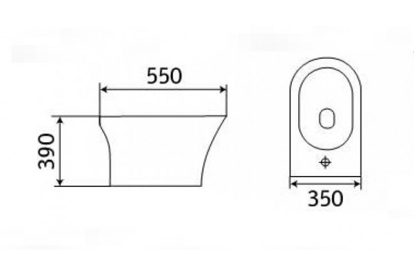 Биде CeramaLux 1217Е 35 x 55 x 39 см напольное, белое, цвет белый, овальное, 35x39 см