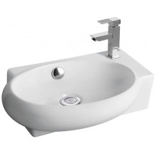 Раковина CeramaLux 43 9100L Белая овальная, цвет белый