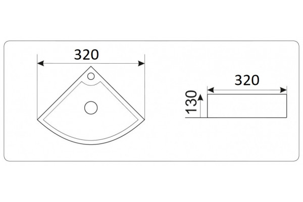 Раковина CeramaLux 32 9067В Белая угловая, цвет белый