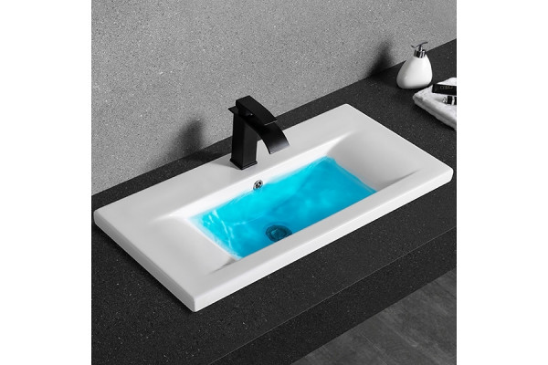 Раковина CeramaLux 80 9393-80 Белая прямоугольная, цвет белый