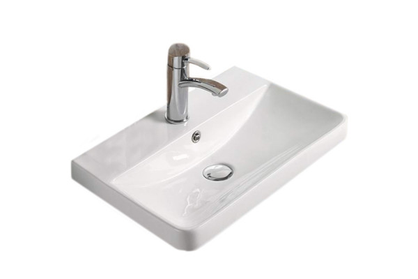 Раковина CeramaLux 40 9595-40 Белая прямоугольная, цвет белый, на тумбу
