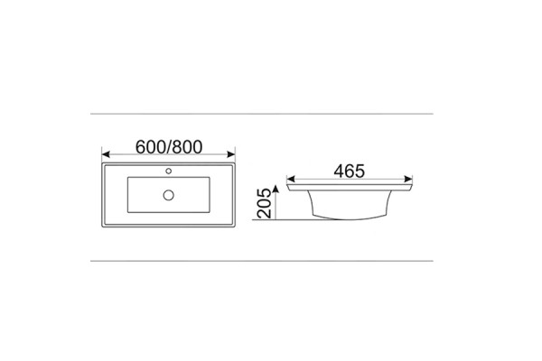 Раковина CeramaLux 60 NY J851 - 60 Белая прямоугольная, цвет белый