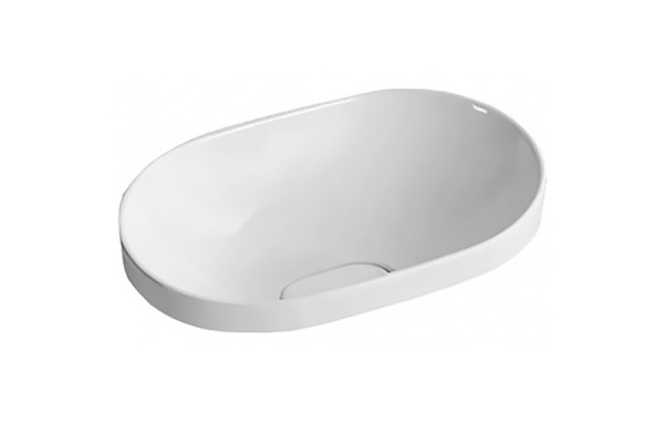 Раковина CeramaLux 58 5006B Белая овальная, цвет белый, на столешницу