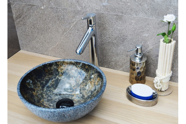 Раковина-чаша CeramaLux 32 486 Коричневая Серая круглая,  в современном стиле