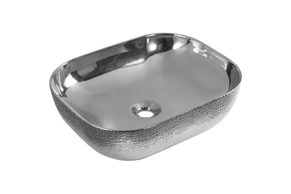 Раковина-чаша CeramaLux 50 D1302H009 Серебро прямоугольная, цвет серебро