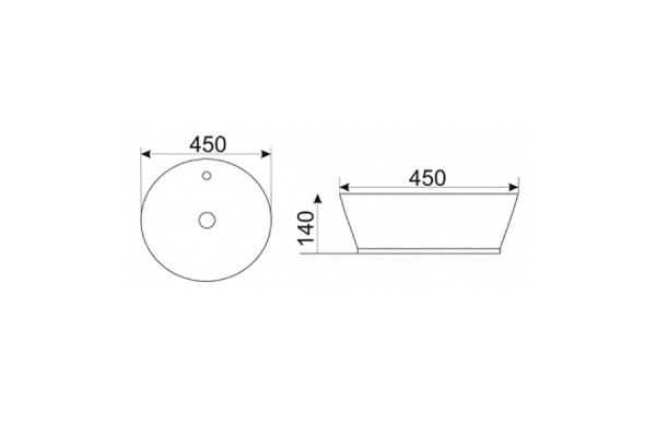 Раковина-чаша CeramaLux 45 D1306H020 Черный Серебряный круглая,  в современном стиле