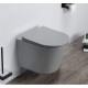 Унитаз CeramaLux B2330-3MH подвесной Серый матовый с сиденьем Микролифт, серый, овальный, 37x48 см