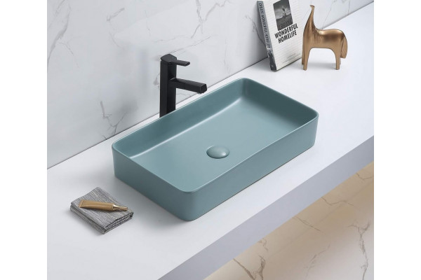 Раковина-чаша CeramaLux 60 78189MLG-6 Зеленая прямоугольная, цвет зеленый