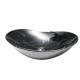 Раковина CeramaLux NC 7404BM 60.5 x 36 x 14 см накладная, округлая, черный мрамор в современном стиле