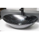 Раковина CeramaLux NC 7404BM 60.5 x 36 x 14 см накладная, округлая, черный мрамор в современном стиле