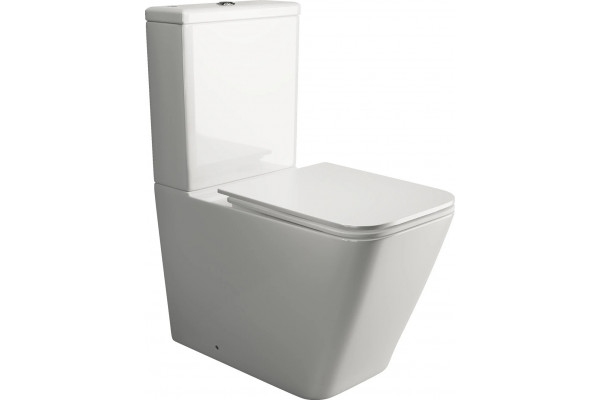 Унитаз-компакт Ceramica Nova Cubic CN1803 с сиденьем-крышкой, белый, прямоугольный, 36x64 см