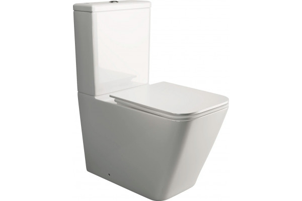 Унитаз-компакт Ceramica Nova Cubic CN1803 с сиденьем-крышкой, белый, прямоугольный, 36x64 см
