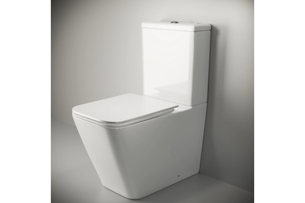 Унитаз-компакт Ceramica Nova Cubic CN1803 с сиденьем-крышкой, белый, прямоугольный, 36x64 см