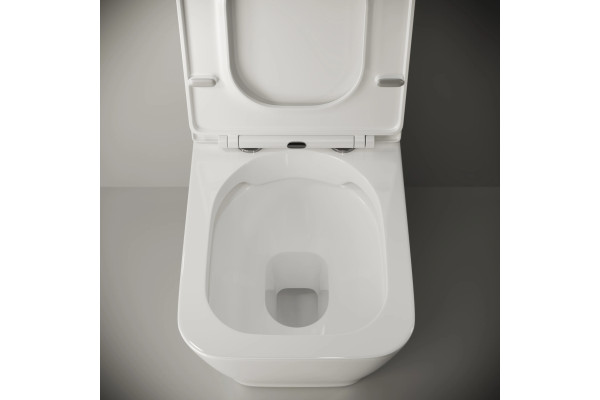 Унитаз-компакт Ceramica Nova Cubic CN1803 с сиденьем-крышкой, белый, прямоугольный, 36x64 см