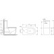 Унитаз-компакт Ceramica Nova Mia Rimless CN1801 белый, овальный, 36x62 см