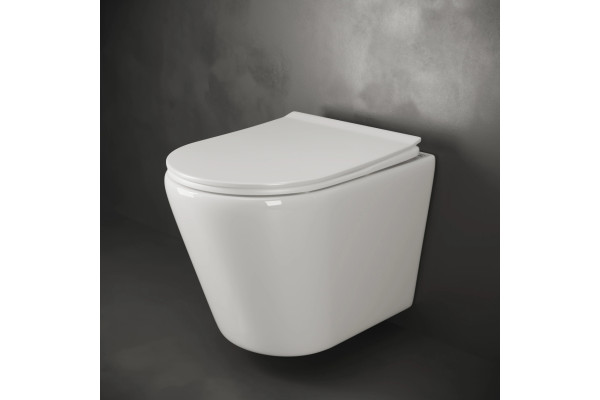 Унитаз подвесной Ceramica Nova Highlight Rimless CN1804 белый, овальный, 36x52 см