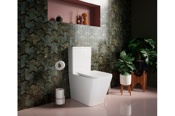 Унитаз напольный Ceramica Nova Cubic CN1803-B белый, прямоугольный, 36x64 см