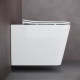 Унитаз подвесной Ceramica Nova Cubic CN1806 с микролифтом, безободковый, белый, прямоугольный, 35.5x53 см