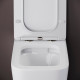 Унитаз подвесной Ceramica Nova Cubic CN1806 с микролифтом, безободковый, белый, прямоугольный, 35.5x53 см