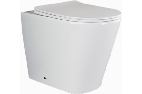 Унитаз приставной Ceramica Nova Highlight CN1812 с микролифтом, безободковый, белый, овальный, 36x56 см