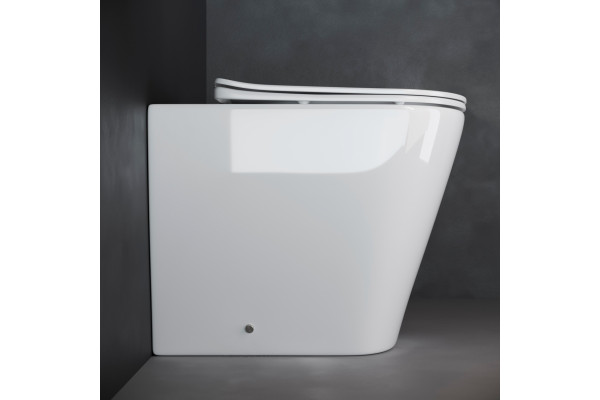 Унитаз приставной Ceramica Nova Highlight CN1812 с микролифтом, безободковый, белый, овальный, 36x56 см