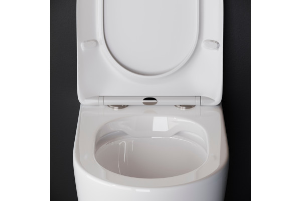 Унитаз приставной Ceramica Nova Highlight CN1812 с микролифтом, безободковый, белый, овальный, 36x56 см