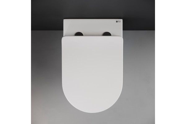 Унитаз приставной Ceramica Nova Highlight CN1812 с микролифтом, безободковый, белый, овальный, 36x56 см