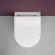 Унитаз подвесной Ceramica Nova Play CN3001 с микролифтом, безободковый, белый, овальный, 37x49 см