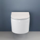 Унитаз подвесной Ceramica Nova Moments CN3003 с микролифтом, безободковый, белый, овальный, 37x49 см